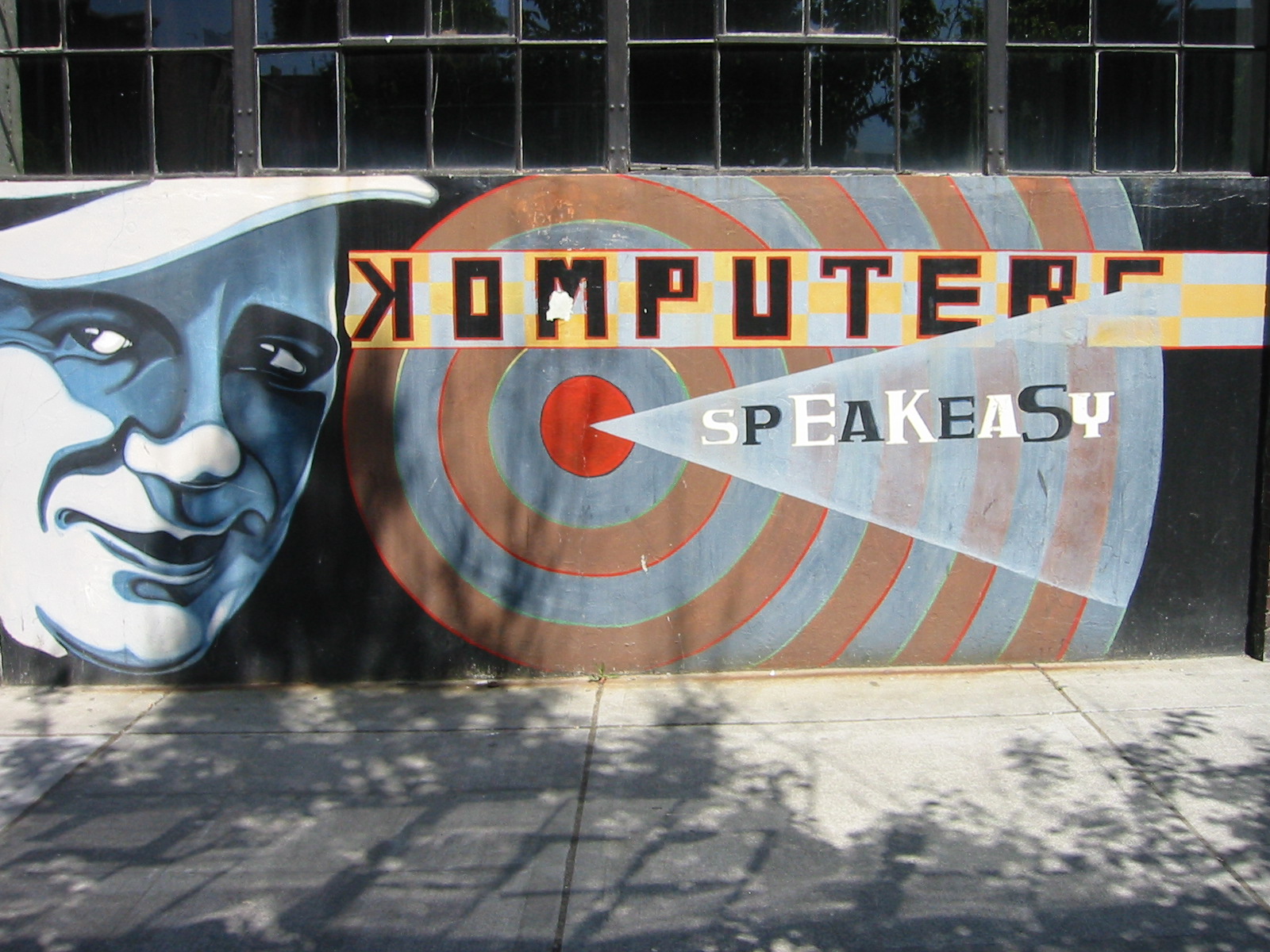 A mural inside the Speakeasy Cafe